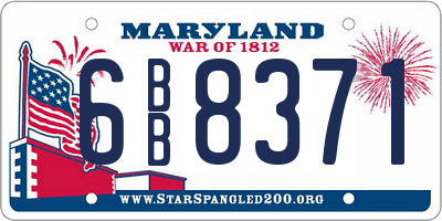 MD license plate 6BB8371