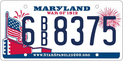 MD license plate 6BB8375