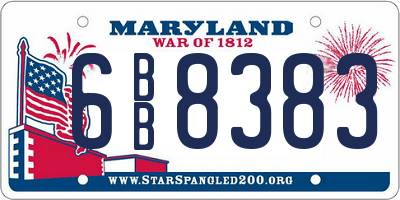 MD license plate 6BB8383