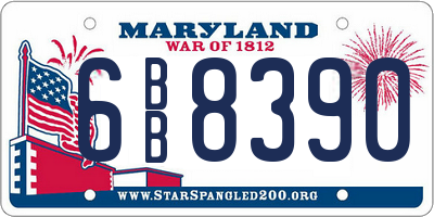 MD license plate 6BB8390