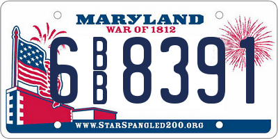 MD license plate 6BB8391