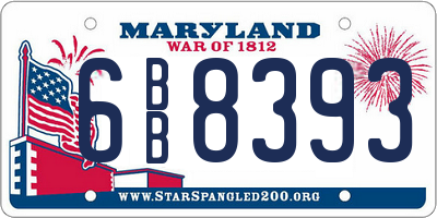 MD license plate 6BB8393