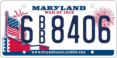 MD license plate 6BB8406