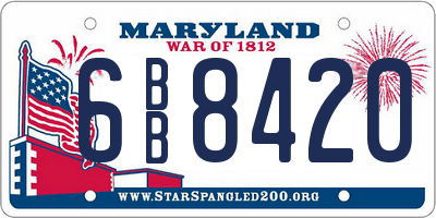 MD license plate 6BB8420