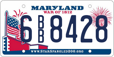 MD license plate 6BB8428