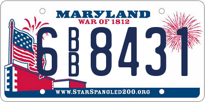 MD license plate 6BB8431