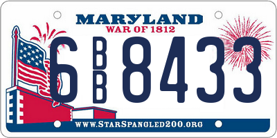 MD license plate 6BB8433