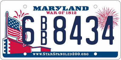 MD license plate 6BB8434