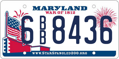 MD license plate 6BB8436