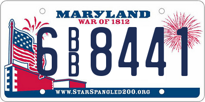 MD license plate 6BB8441
