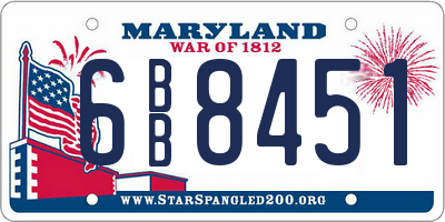 MD license plate 6BB8451