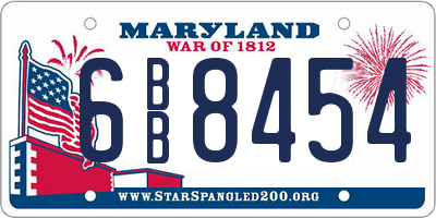 MD license plate 6BB8454