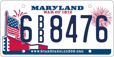 MD license plate 6BB8476
