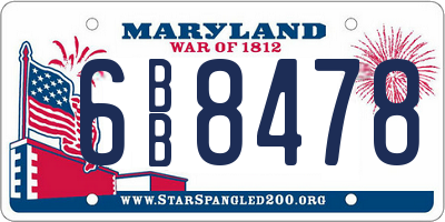 MD license plate 6BB8478