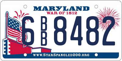 MD license plate 6BB8482