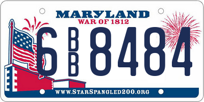 MD license plate 6BB8484