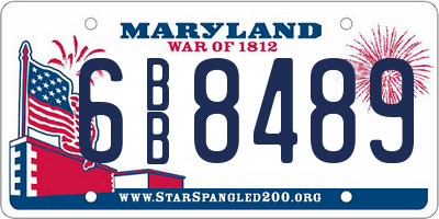 MD license plate 6BB8489