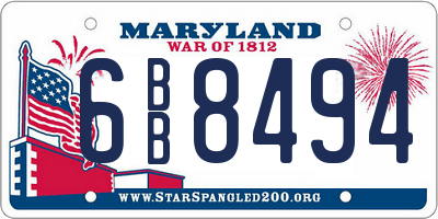 MD license plate 6BB8494
