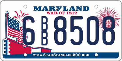 MD license plate 6BB8508