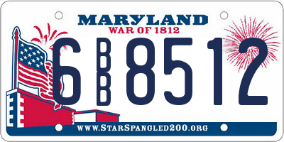 MD license plate 6BB8512
