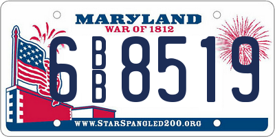 MD license plate 6BB8519