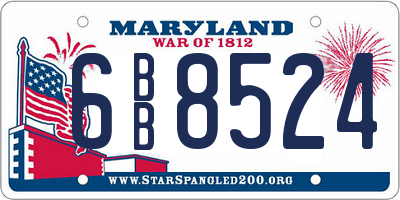 MD license plate 6BB8524