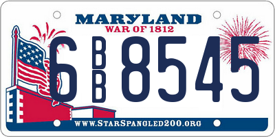 MD license plate 6BB8545