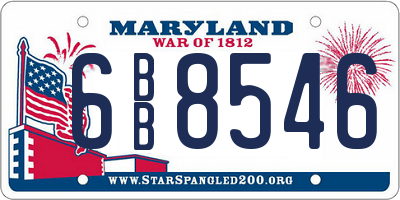 MD license plate 6BB8546