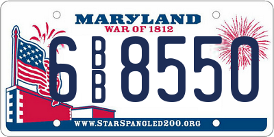 MD license plate 6BB8550