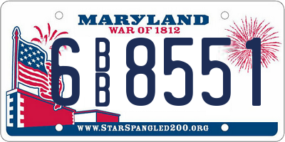 MD license plate 6BB8551