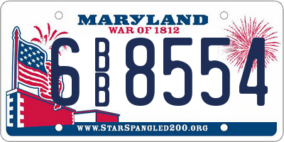 MD license plate 6BB8554