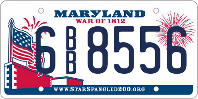 MD license plate 6BB8556