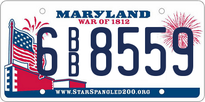 MD license plate 6BB8559