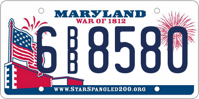 MD license plate 6BB8580