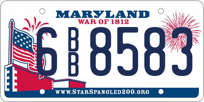 MD license plate 6BB8583