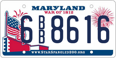 MD license plate 6BB8616