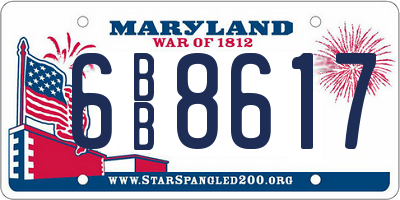 MD license plate 6BB8617