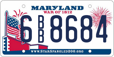 MD license plate 6BB8684