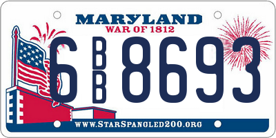 MD license plate 6BB8693