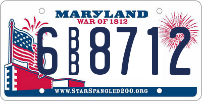 MD license plate 6BB8712