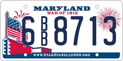 MD license plate 6BB8713