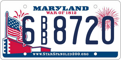 MD license plate 6BB8720