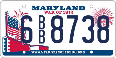MD license plate 6BB8738