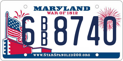 MD license plate 6BB8740