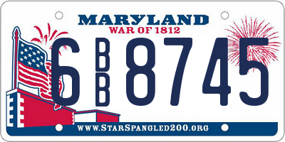MD license plate 6BB8745