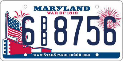 MD license plate 6BB8756