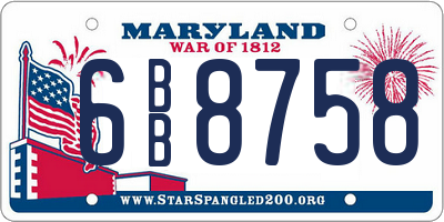 MD license plate 6BB8758