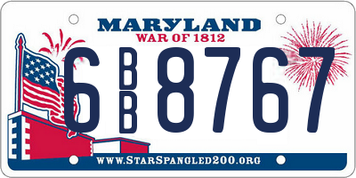 MD license plate 6BB8767