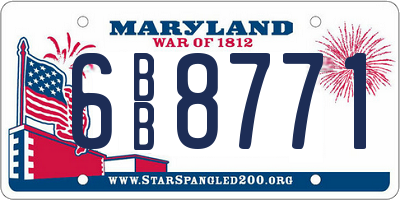 MD license plate 6BB8771