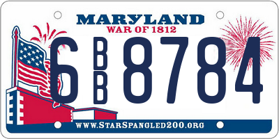 MD license plate 6BB8784